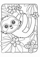 Sloth Sloths Faultier Printables Malvorlagen Kidsacademy Arbeitsblatt Colorier Family Malvorlage Livres sketch template