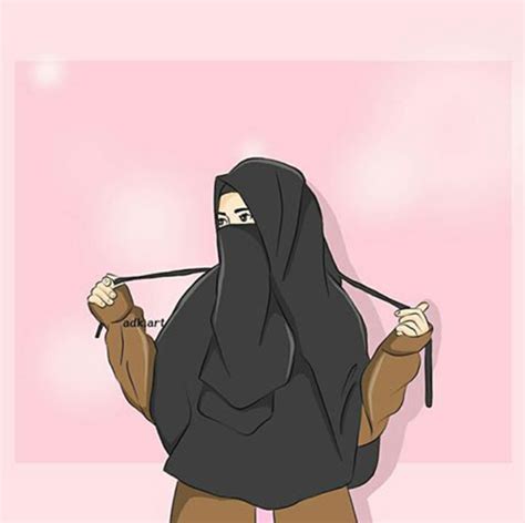 Foto Aesthetic Hijab Bercadar Kartun Koleksi Kaata