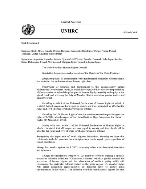 unhrc committee resolution topic   rome international careers