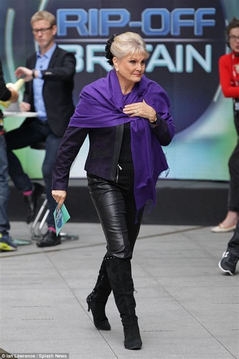 angela rippon shows her racy style in leather trousers and