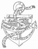 Coloring Anchor Pages Navy Printable Drawing Color Anchors Adult Scripture Ship Getdrawings Strength Chevron Mind Drawings Print May Heart Verses sketch template