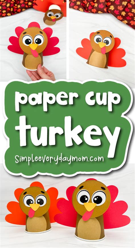 turkey paper cup craft  kids  template