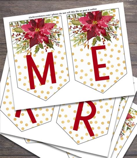printable christmas banner  clever sisters