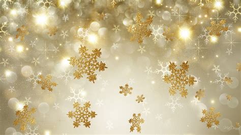 golden snowflakes hd wallpaper background image  id