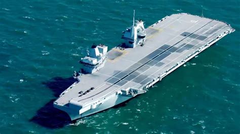 uks biggest warship hms prince  wales breaks   south coast