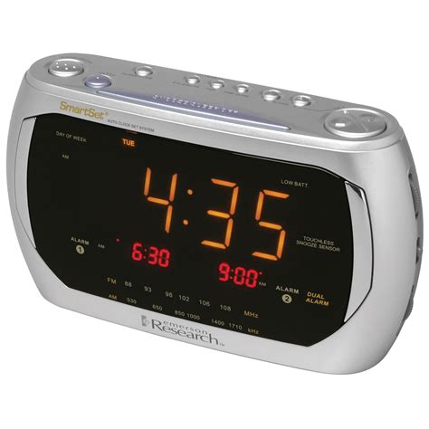 emerson cks amfm clock radio  dual alarm smartset automatic