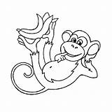 Singe Banane Affe Ouistiti Chimpanzee Gratuit Coloriages Ausmalbild Ausdrucken Authentique Dessins Populaire sketch template