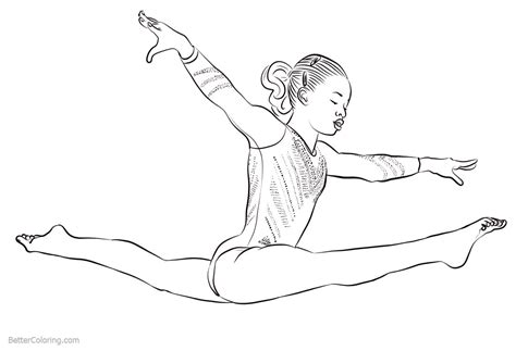 gymnastics coloring pages athlete gabby douglas  printable