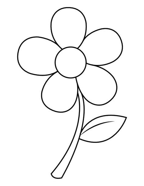 printable simple flower coloring page easy coloring pages