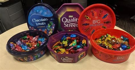 brand chocolate tubs ranked  quality street celebrations  roses mirror