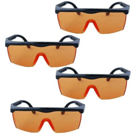 4 pack hqrp orange lenses safety glasses for curing of coating inks
