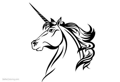 unicorn coloring pages head  printable coloring pages
