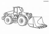 Bagger Malvorlage Excavator Loader Ausmalen Schaufelbagger Ausmalbild Schwerer Fahrzeuge Kostenlose Raupenbagger sketch template