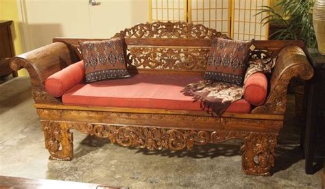 carved indonesian sofa style teak bench gado gado gado