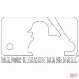 Mlb Coloring Baseball Pages Logo Major League Printable Cubs Sports Team Los Print Logos Sport Chicago Player Kids Dodger Athletics sketch template