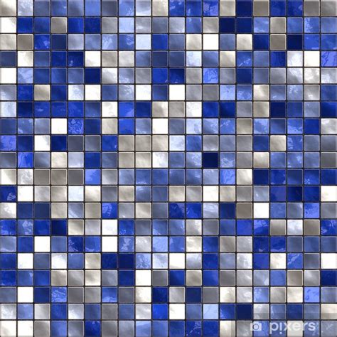 Seamless Small Blue Tiles Texture Wall Mural • Pixers