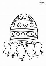 Ostern Küken Osterei Ausmalbild Chicks Egg Eier Ostereier Osterhase sketch template