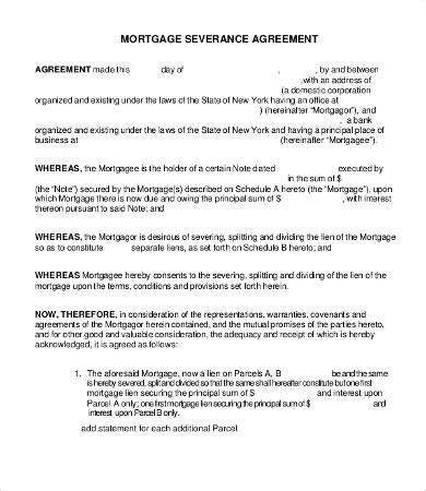 severance agreement template   word  documents