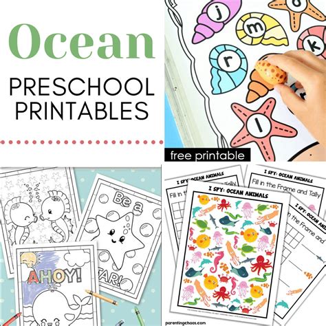 preschool ocean theme printables  summer