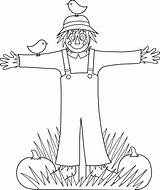 Scarecrow Coloring Outline Cute Clip Pages Halloween Sweetclipart Colouring Drawing Fall Colorable Autumn sketch template
