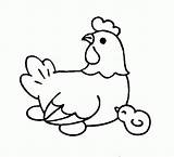 Coloring Pages Animal Baby Farm Hen Cute Animals Printable Easy Print Clipart Kids Color Chicks Rooster Realistic Drawings Chick Pdf sketch template