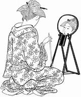 Dover Chinois Publications Geisha Japoneses Woodblock Thérapie Japonais Doverpublications sketch template