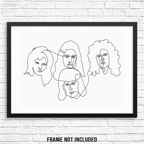 abstract  drawing queen classic rock band art print  wall