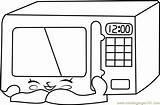 Microwave Coloring Shopkins Zappy Pages Coloringpages101 sketch template