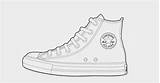 Template Shoe Drawing Sneaker High Top Templates Converse Coloring Pages Drawings Paintingvalley sketch template