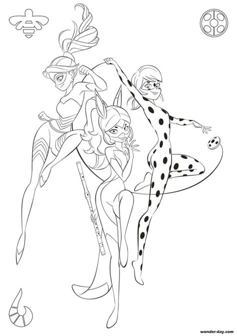 ladybug  cat noir coloring page  printable coloring page