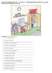 prepositions  place worksheets