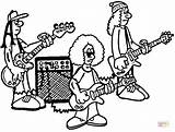 Rock Band Coloring Pages Rehearsal Color sketch template