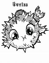 Coloring Fish Puffer Pages Cute Blowfish Porcupine Pufferfish Drawing Little Realistic Printable Color Getcolorings Getdrawings Print sketch template