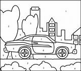 Car Color Coloring Pages Number Numbers Muscle Vehicles Cars Printables Kids Printable Worksheets Easy Online Tracing Race Drawing Worksheet Math sketch template