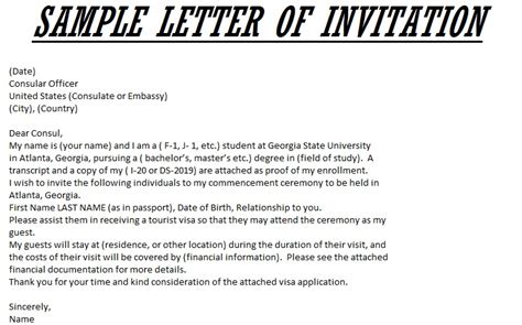 sample letter  invitation  invitation letter