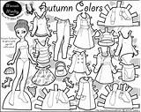 Paper Coloring Pages Doll Printable Autumn Clothes Print Girl American Color Marisole Fall Monday Dolls Colors Sheets Paperthinpersonas Clothing Drawing sketch template