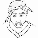 Tupac 2pac Xcolorings Shakur Lineart Gangsta Rap sketch template