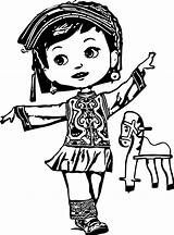 Coloring Cartoon Dancing Girl Digital Elegant Child Pages Wecoloringpage sketch template