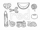 Coloring Color Pages Red Name Names Colors Learning Preschool Worksheets Create Printable Activities Crayon Objects Colouring Worksheet Kids Colour Kindergarten sketch template