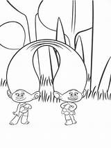 Trolls Coloring Pages Twins Movie Kids Para Colorear Color Book Dibujos Kleurplaten Print Holiday Cartoon Printable Fun Satin Chenille Coloriage sketch template