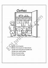 Clothes Worksheet Coloring Preview sketch template