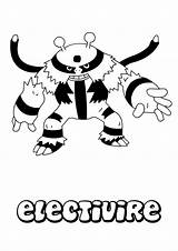 Pokemon Coloring Pages Electivire Electric Colouring Choose Board sketch template