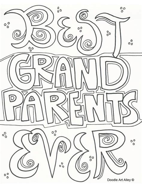 grandparents day coloring pages  doodle art alley print  enjoy