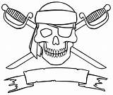 Pirate Skull Coloring Pages Skeleton Coloriage Printable Getcolorings Colouring Drapeau Box Print Explore Pirates sketch template