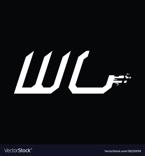 wl logo monogram abstract speed technology design vector image