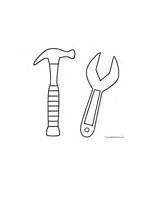 Wrench Tools Hammers sketch template