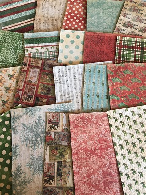 christmas cardstock christmas paper   sheets etsy