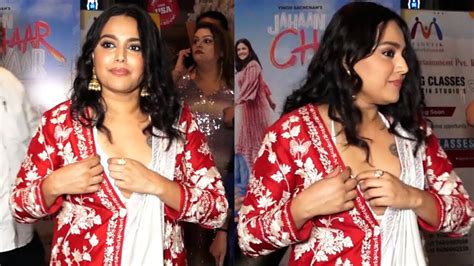Swara Bhaskar Adjusting Her Dress In Front Of Media Premiere Jahaan
