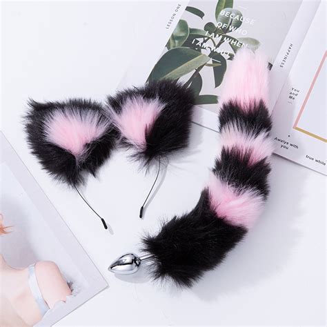 anal sex toys fox tail butt plug set with hairpin anal kit anal butplug