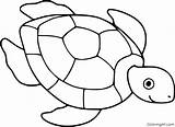 Turtle Coloring Pages Sea Turtles Outline Marine Printable Cute sketch template